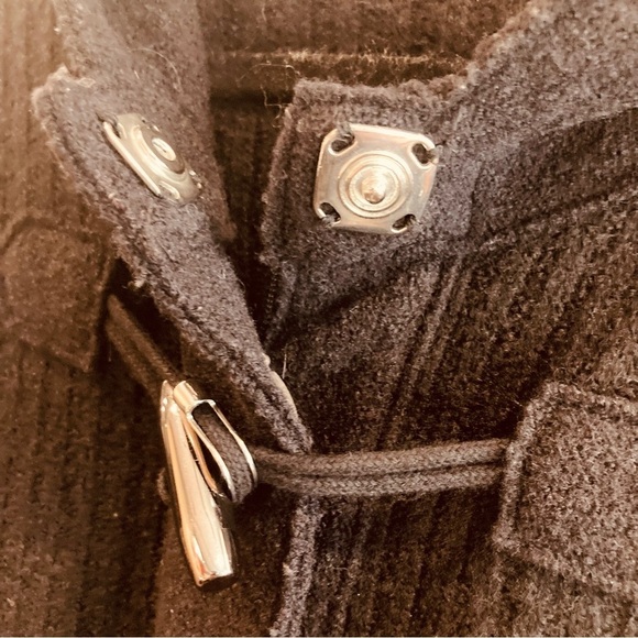 SAINT JAMES Sz 12 Wool Zipper & Button Closure with Hood Ribbed Top Cardigan - Picture 6 of 13